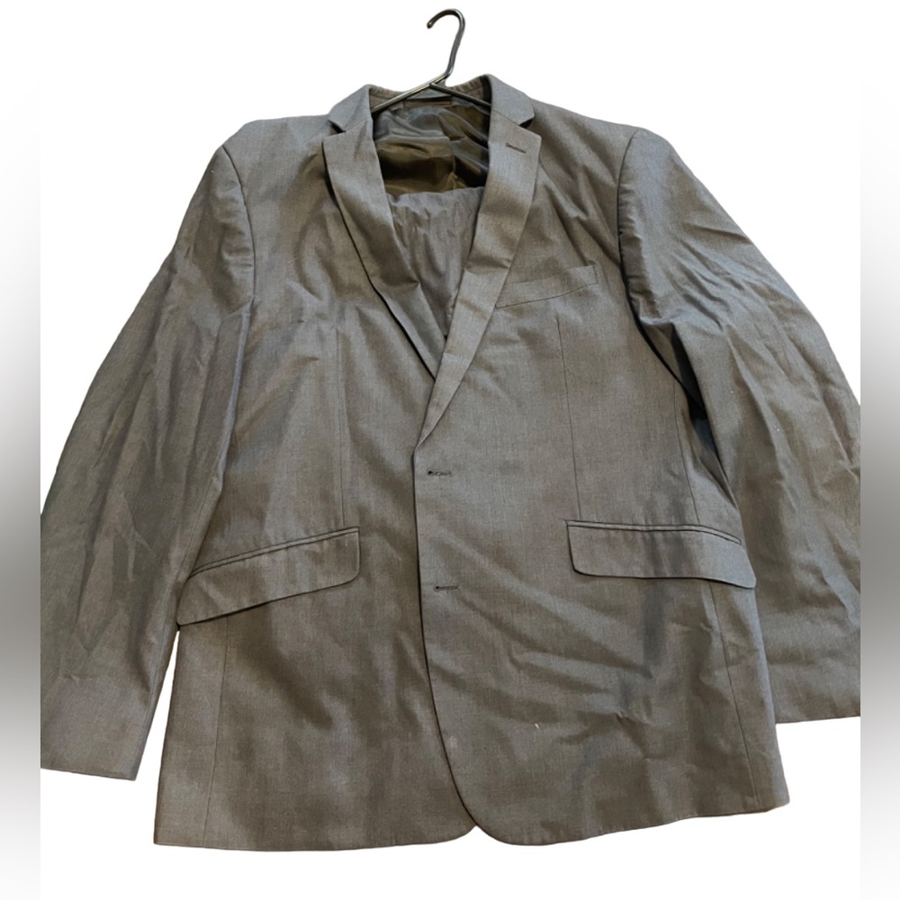 Kenneth Cole Mens Polyester Rayon Gray Suit - 36W x 32L